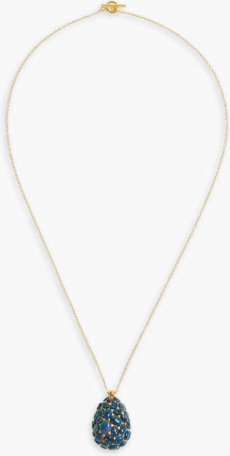 Gold-tone stone necklace