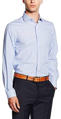 Calvin Klein Men's Rome Fitted FEC Business Shirt, (Light Blue)