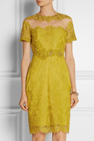 Thumbnail for your product : Notte by Marchesa 3135 Notte by Marchesa Embellished lace-appliquéd tulle dress