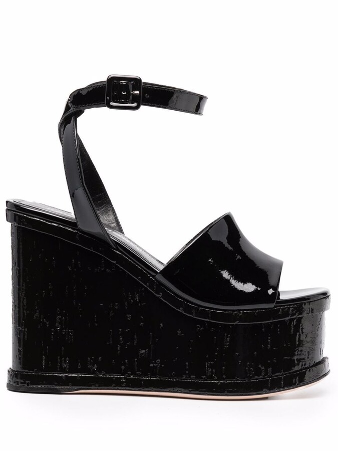 Black Platform Wedge Women's Sandals | Shop the world's largest collection  of fashion | ShopStyle