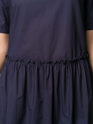 Roberto Collina Short Sleeve Ruffled Skirt Dress