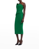 Thumbnail for your product : Safiyaa Strapless Structured Bustier Peplum Midi Dress