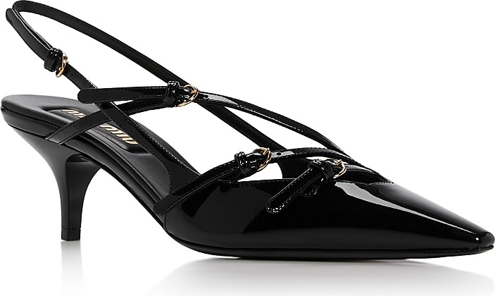 Miu Miu Women's Pointed Toe Slingback Sandals