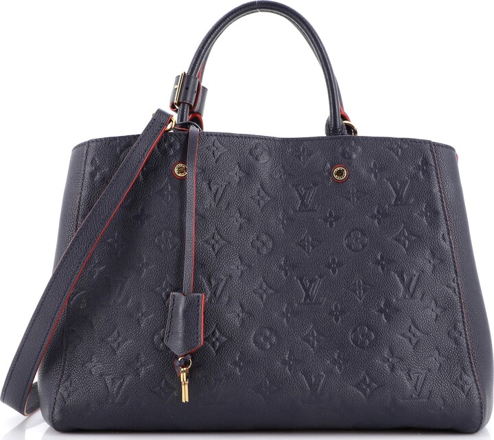 Pre Loved Louis Vuitton Montaigne MM Tote Bag in Black Monogram