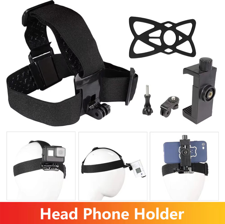 EXSKOF Head-Mounted Phone Holder First-Person Video Live Headband Mount For GoPro SJCAM AKASO DJI Osmo For iPhone Samsung Smartphones