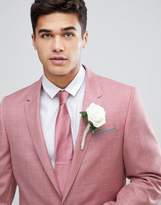 Thumbnail for your product : ASOS Design WEDDING Skinny Blazer In Pink 100% Wool