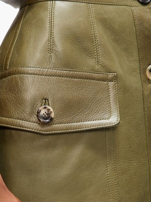 Marni Button-down Leather Midi Skirt - Green
