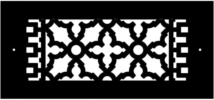 Reggio Registers Scroll Series 4 in. x 10 in. Aluminum Grille, Black with Mounting Holes
