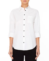 Thumbnail for your product : Alice + Olivia Brita Loving You Embroidered Boyfriend Shirt