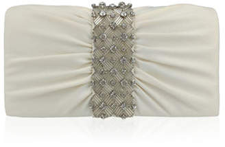 Adrianna Papell Beaded Ruched Envelope Clutch Bag