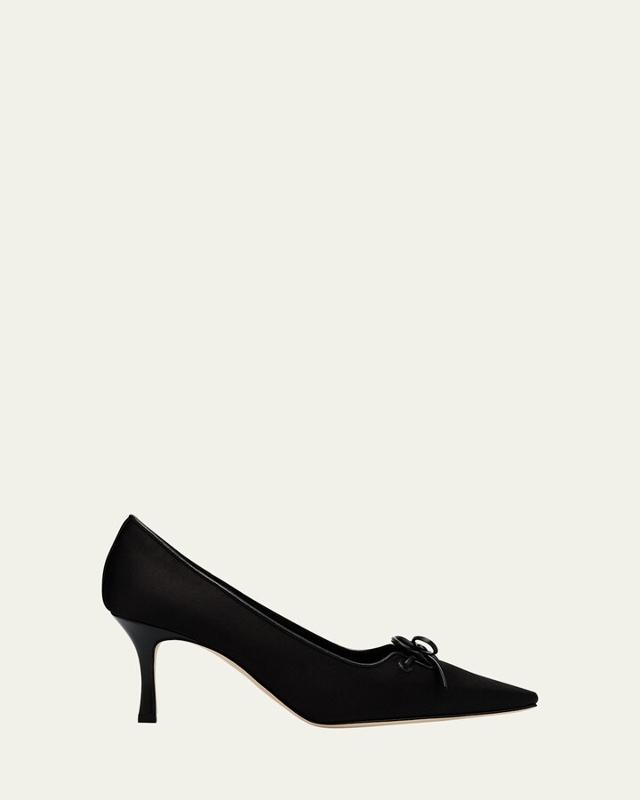Manolo Blahnik Zaman Silk Lace-Up Pumps