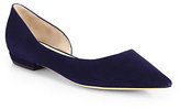 Thumbnail for your product : Giorgio Armani Suede D'Orsay Ballet Flats