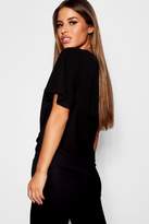 Thumbnail for your product : boohoo Petite Tie Front Woven Blouse