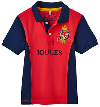 Joules Little Joule Boys' Junior Harry Panel Polo Shirt, Red