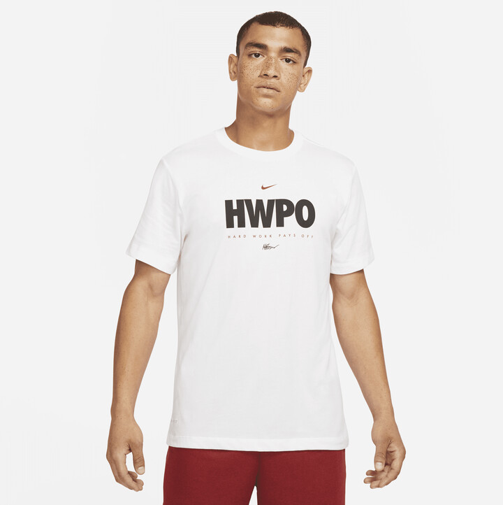Nike Men's Dri-FIT "HWPO" Men's Training T-Shirt in White - ShopStyle