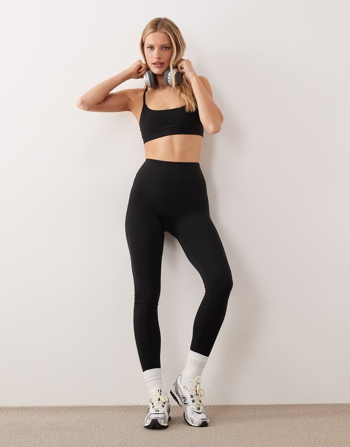 Arket soft seamless leggings in black - part of a set
