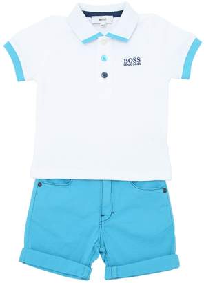 HUGO BOSS Cotton Piqué Polo Shirt & Shorts