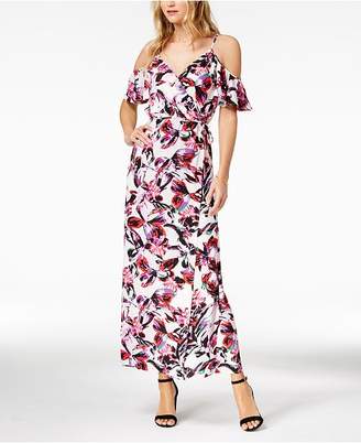 Bar III Printed Cold-Shoulder Maxi Dress, Created for Macy's