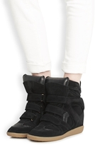 Thumbnail for your product : Isabel Marant Bekett black suede concealed wedge trainers