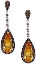 Thumbnail for your product : Macy's Sterling Silver Citrine (5 ct. t.w.) and Brown Swarovski Zirconia (1-1/5 ct. t.w.) Drop Earrings