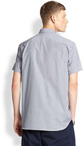 Thumbnail for your product : Comme des Garcons SHIRT Checker-Print/Denim-Paneled Cotton Sportshirt