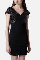 Thumbnail for your product : Topshop Faux Leather Bodice Body-Con Dress
