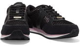 Thumbnail for your product : DKNY Jamie Metallic Leather, Suede And Mesh Sneakers