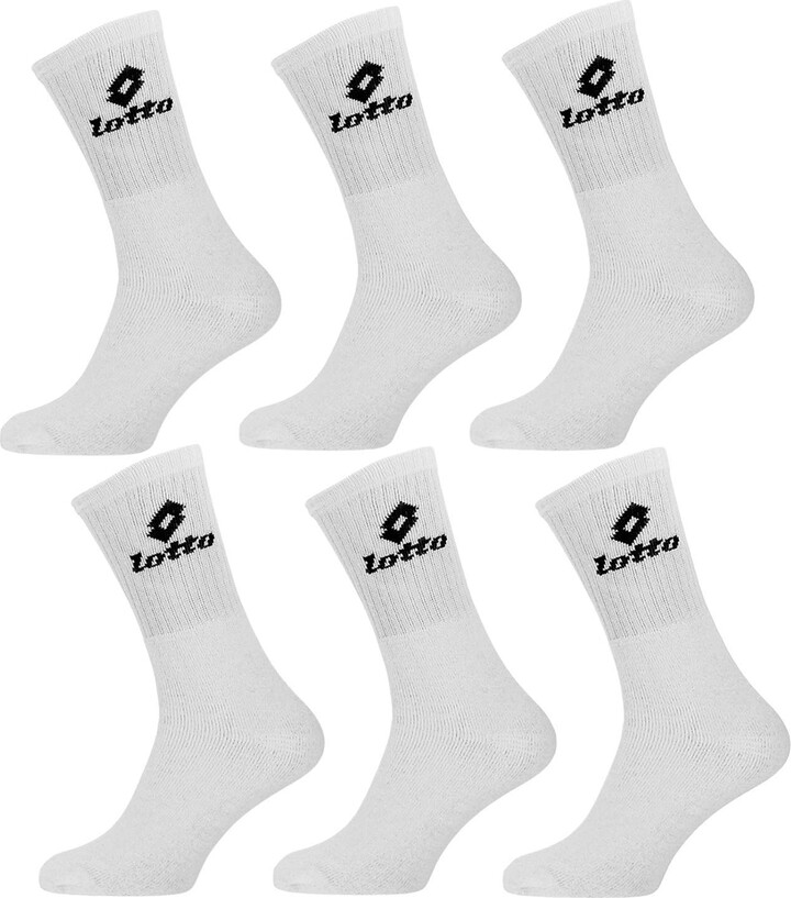 Lotto Men's Sports Socks - Pack of 6 - White - ShopStyle