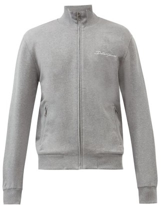 Dolce & Gabbana Logo-embroidered Cotton-blend Jersey Track Jacket - Grey
