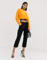 Thumbnail for your product : Missguided belted crop sweat in orange