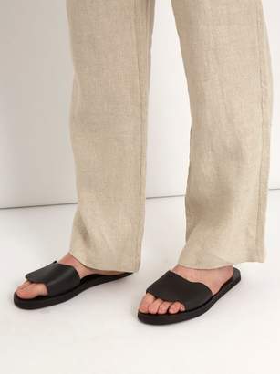 Ancient Greek Sandals Ios Leather Slides - Mens - Black