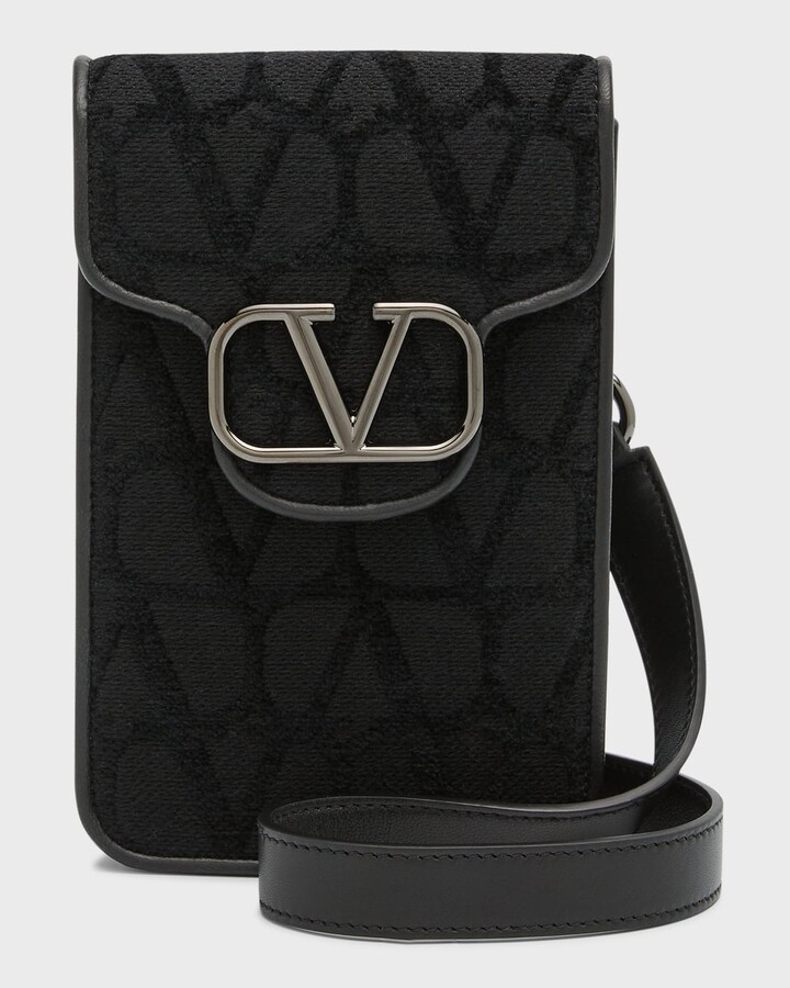 Loco Small Toile Iconographe Shoulder Bag in Brown - Valentino Garavani