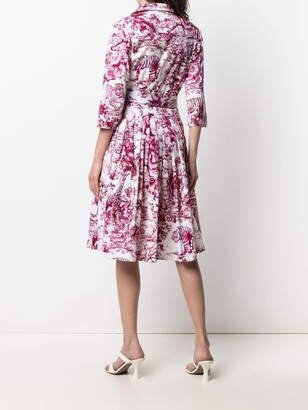 Samantha Sung Audrey pleated-skirt animal-print dress
