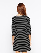 Thumbnail for your product : Warehouse Stripe Textured Crepe Shift Dress