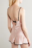 Thumbnail for your product : Morgan Lane Tilly Bow-embellished Satin Playsuit - Pastel pink