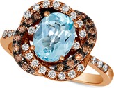 Thumbnail for your product : LeVian Blue Topaz (1-7/8 ct. t.w.) & Diamond (3/8 ct. t.w.) Halo Ring in 14k Rose Gold