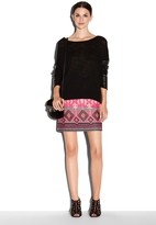 Thumbnail for your product : Milly Leather Sleeve Sweater