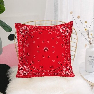 GRACEFUL POPPY BLACK RED  FAUX SILK FLORAL POPPY 18" EMBROIDERED CUSHION COVER 