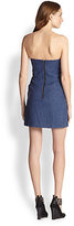 Thumbnail for your product : Milly Strapless Linen Chambray Dress