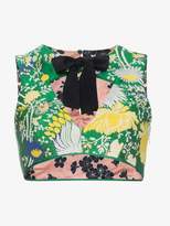 Rochas Floral crop top with bow 