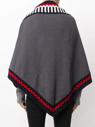 Antonia Zander shawl with geometric print trim