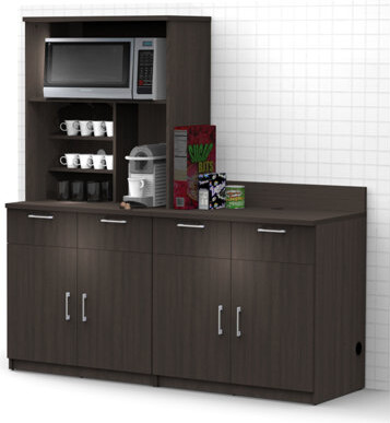 Breaktime Commercial Grade Coffee Kitchen Lunch Room Cabinets Fully Assembled 72"W x 75"H 3 pc