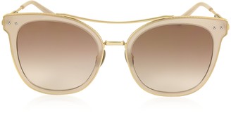 Bottega Veneta BV0064S Round Metal Frame Women's Sunglasses