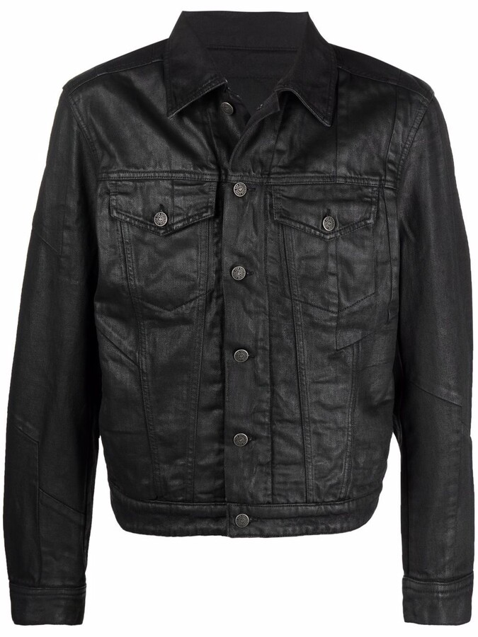 black waxed denim jacket
