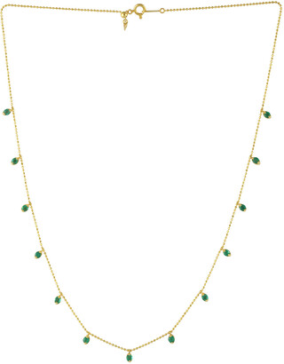 Artisan 18Kt Yellow Gold Emerald Bead Chain Necklace