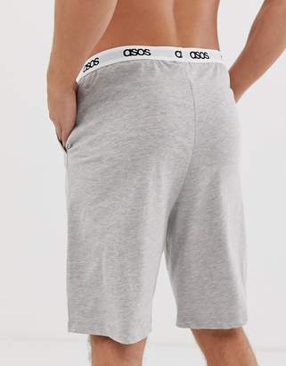 ASOS Design DESIGN lounge pyjama shorts in grey neon marl