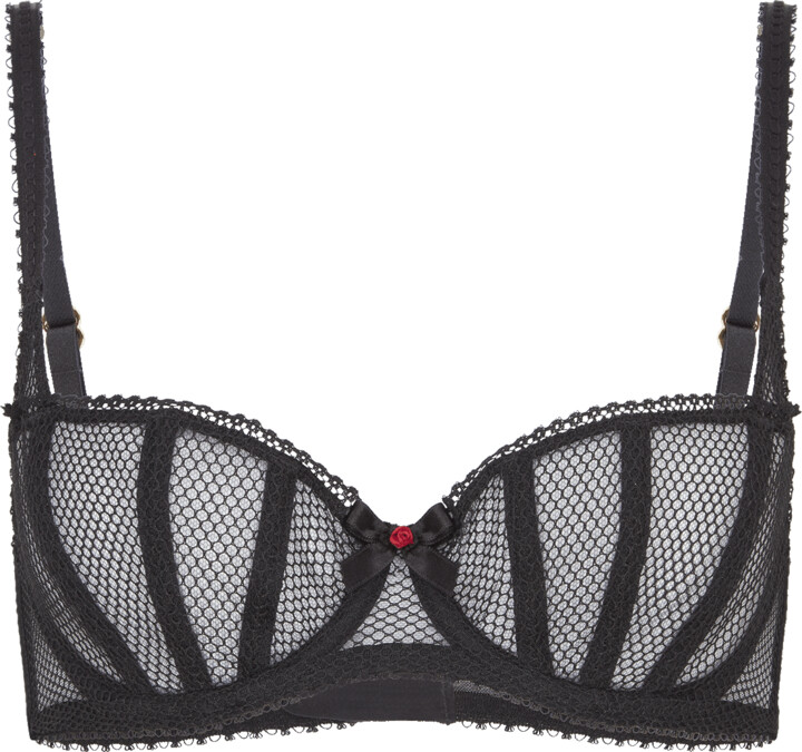 Raiven Balconette Underwired Bra in Black, By Agent Provocateur Outlet