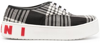Marni Check Print Lace-Up Sneakers