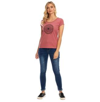 Board Angels Womens Placement Print T-Shirt Slate Rose
