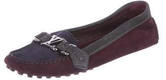 Louis Vuitton Suede Round-Toe Flats Plum Suede Round-Toe Flats